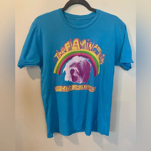 Tops - Size M Flaming Lips Blue Be Kind to Animals Short Sleeve Crew Neck Band T-Shirt